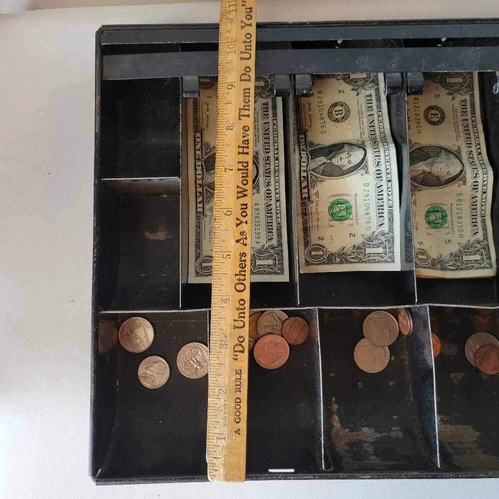 Vintage Metal Cash Register Drawer Tray ~ MCM ~ Industrial ~ Retro ~ Steampunk